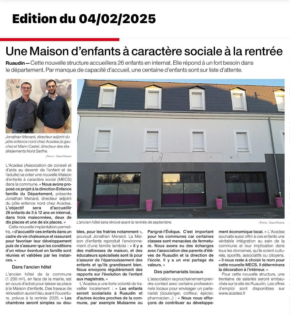 2025-02 Ouest France Ruaudin